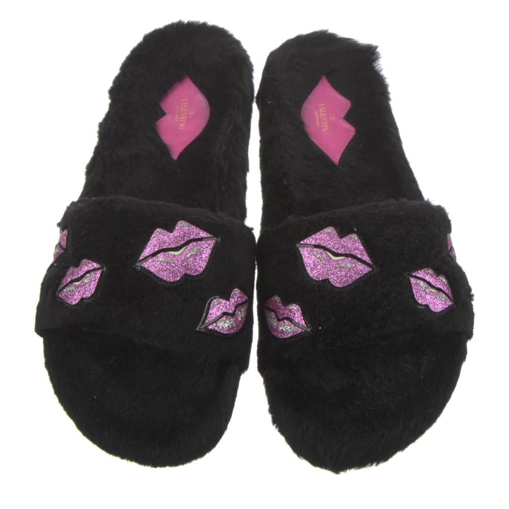 Valentine Faux Fur slides